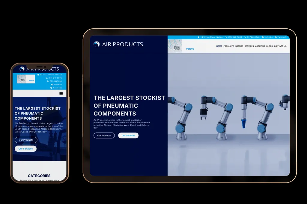 airproducts.co.nz website design project