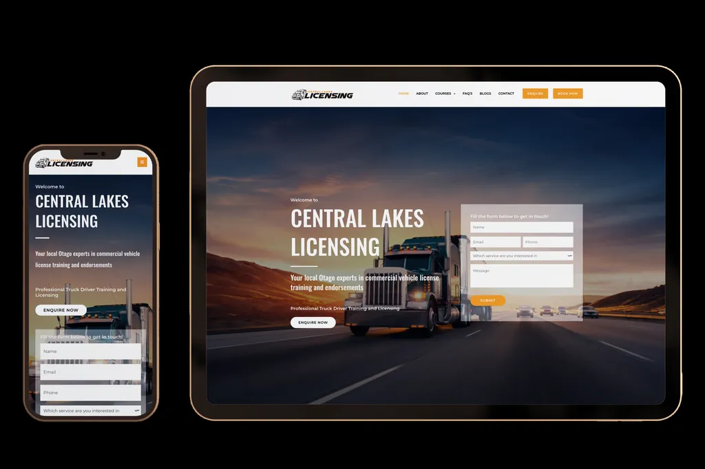 centrallakeslicensing.co.nz website design project