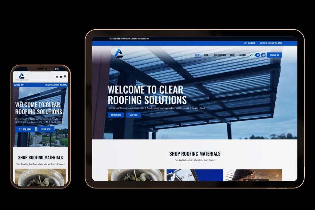 clearroofing.co.nz website design project