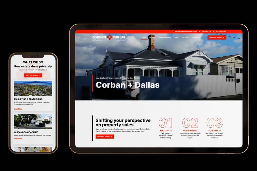 corbandallas.co.nz website design project