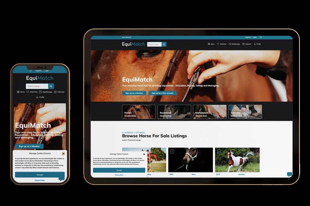 equimatch.co.nz website design project
