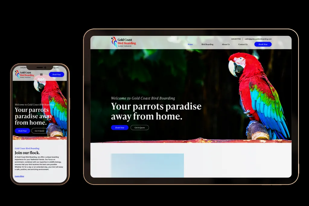 goldcoastbirdboarding.com website design project