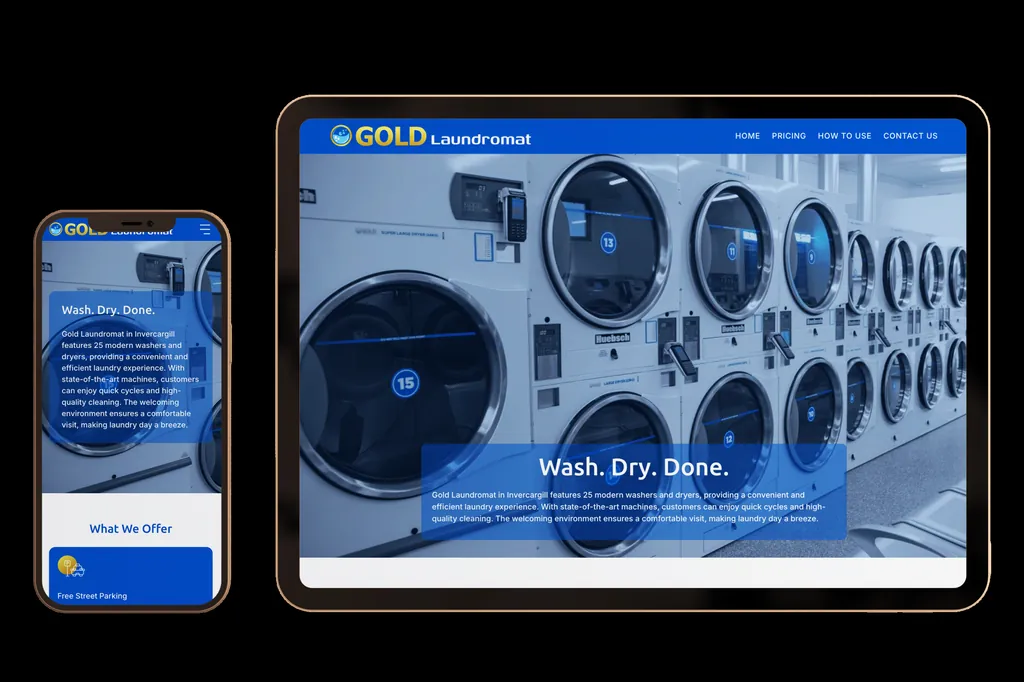 goldlaundromat.co.nz website design project