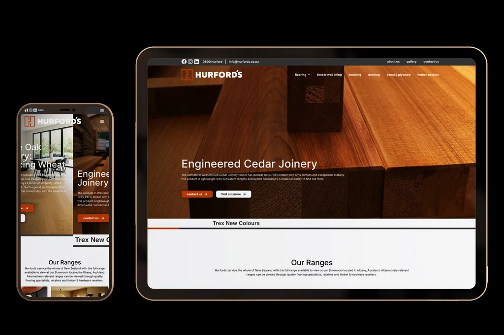 hurfords.co.nz website design project