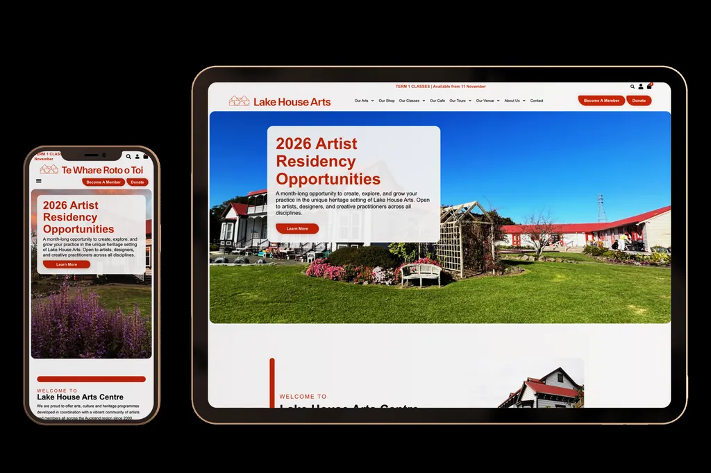 lakehousearts.org.nz website design project