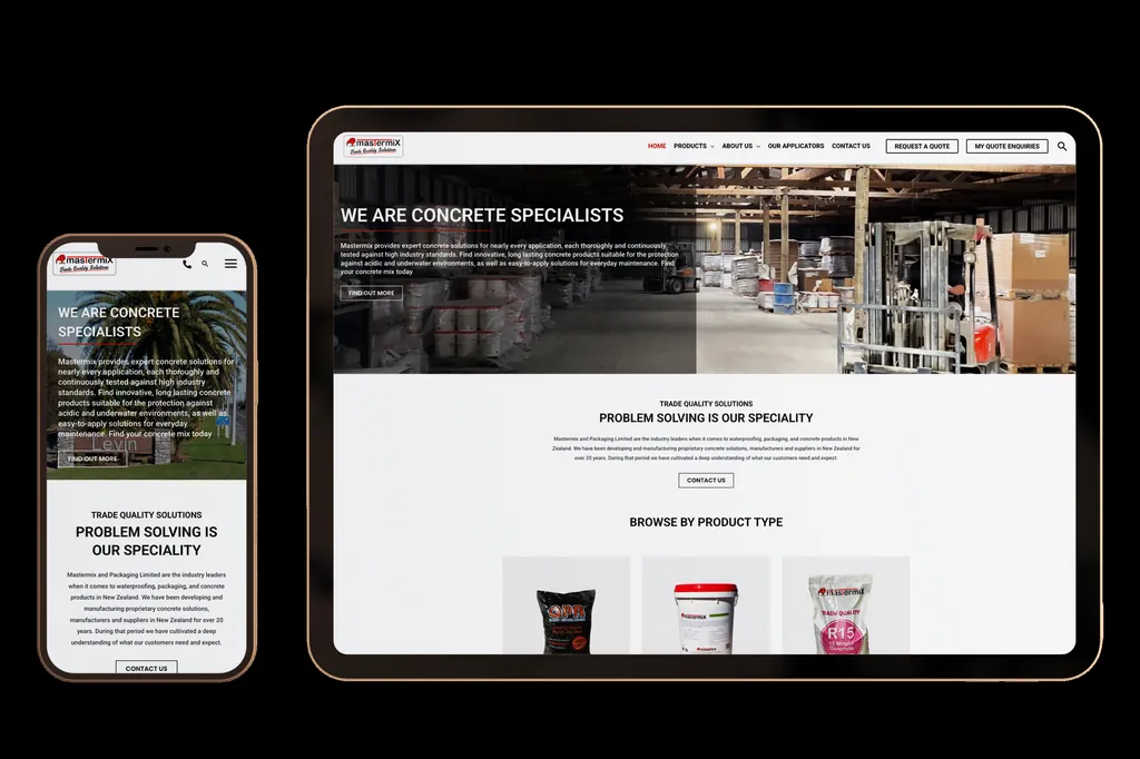 mastermix.co.nz website design project