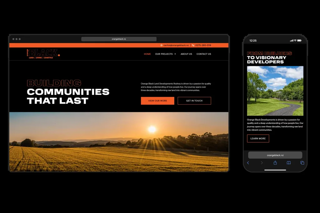 orangeblack.nz website design project