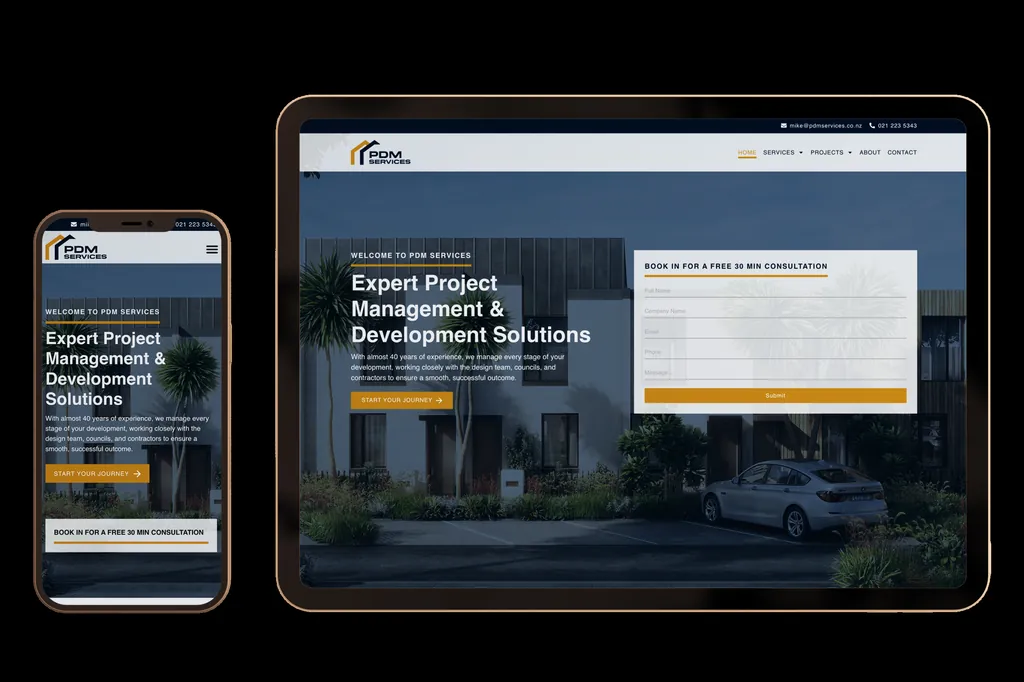 pdmservices.co.nz website design project