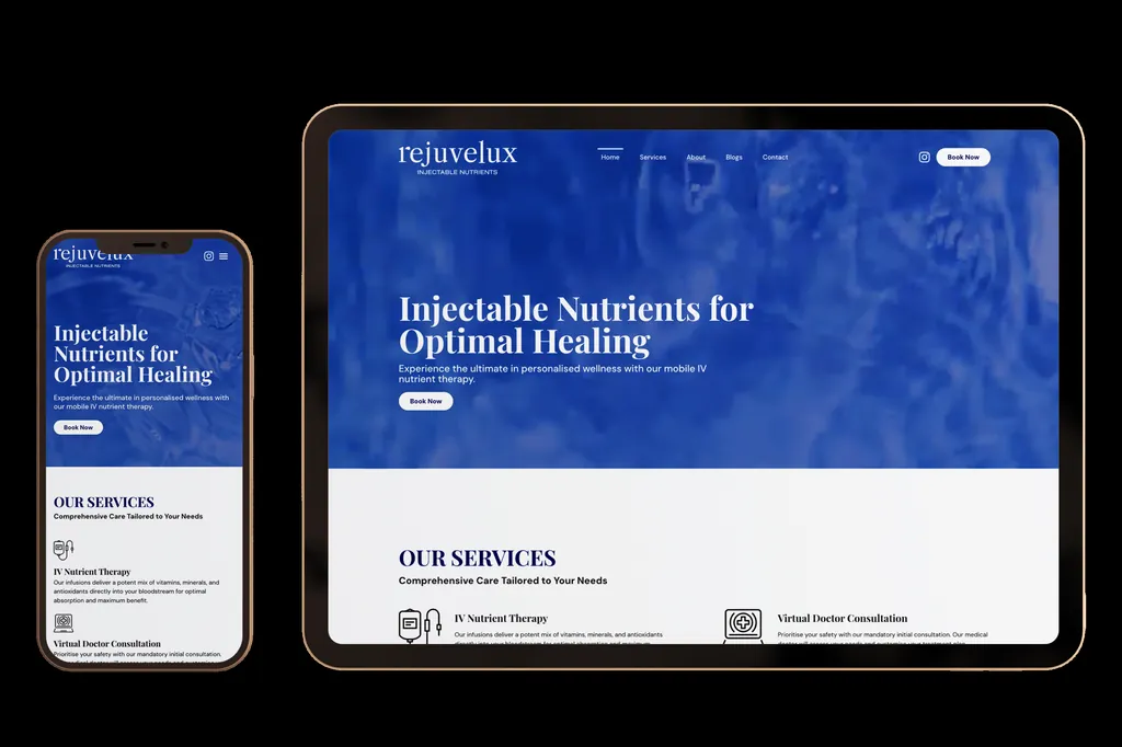 rejuvelux.co.nz website design project