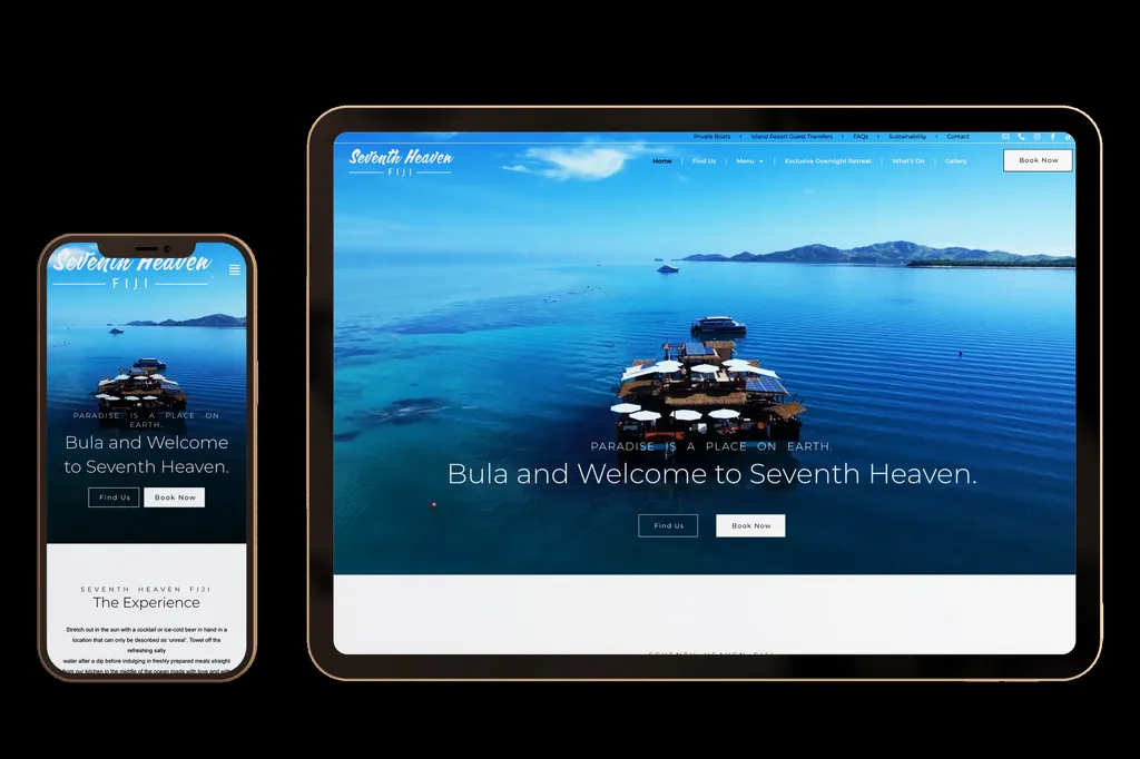 seventhheavenfiji.com website design project