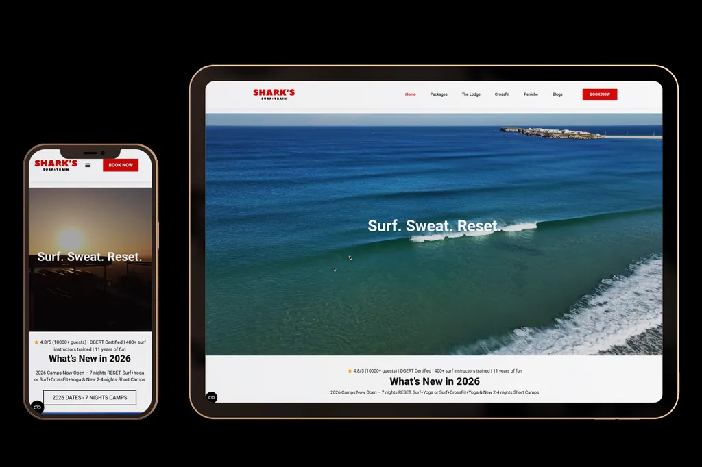 sharkslodge.com website design project