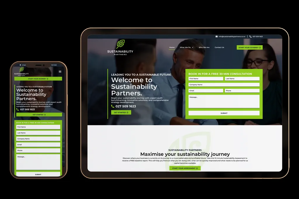 sustainabilitypartners.co.nz website design project