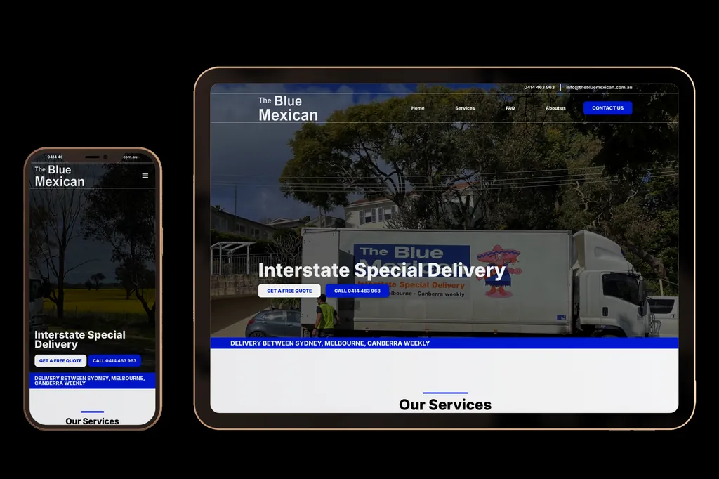 thebluemexican.com.au website design project