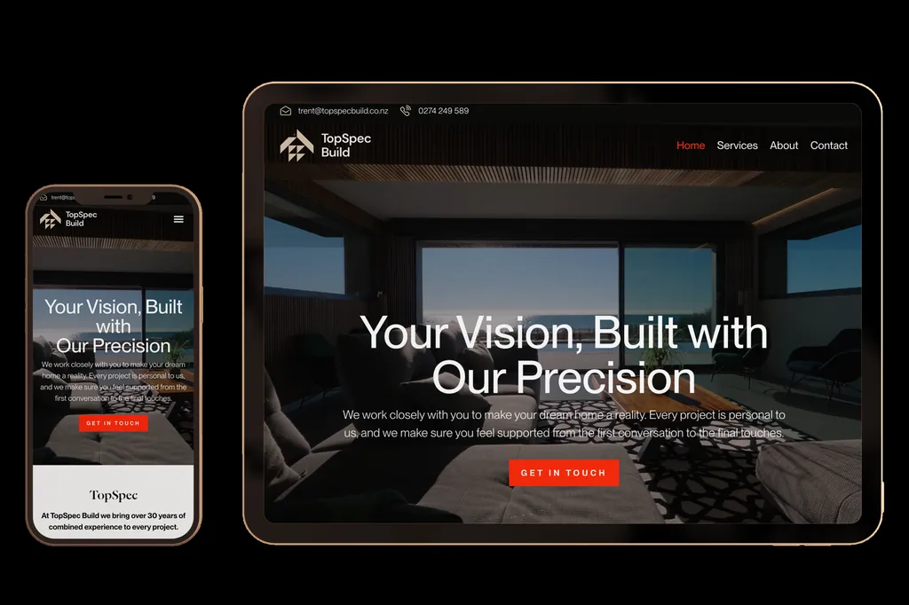 topspecbuild.co.nz website design project