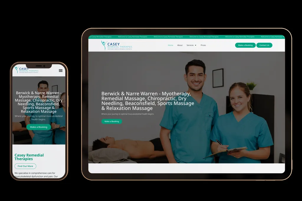 caseyremedialtherapies.com.au website design project